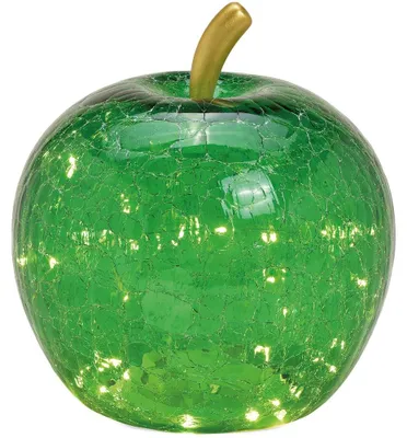 Produktbild von Apfel & 30er LED Licht & Timer Dekoapfel Glas grün Ø 24 cm
