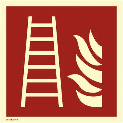 Produktbild von Dreifke® Feuerleiter, ISO 7010, PVC-U selbstklebend, langnachleucht., 160-mcd...