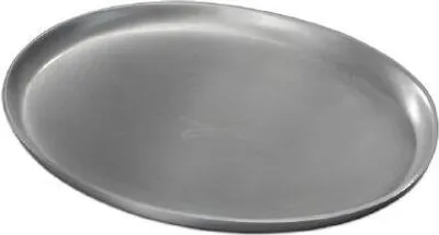 Produktbild von Kerzenteller silberfarben, oval 9 x 12cm, satiniert