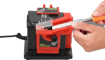 Obrázek produktu pro Elektrický brousek, univerzální nástroj na nůžky, dláta, vrtáky, červený, M