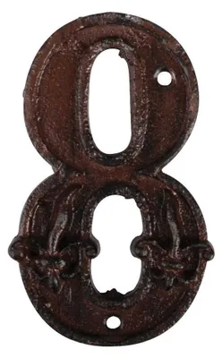 Obrázok produktu pre číslo domu 8 11,8 x 8 cm liatina tmavohnedá