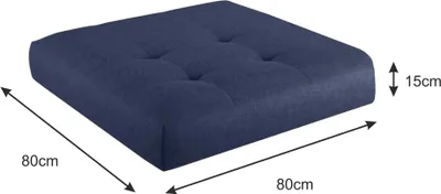 Zdjęcie produktu dla Poduszka Lermowood „Verona” do mebli z palet, 80 x 80 cm, niebieska – wygodna, trwała i stylowa | Do użytku wewnątrz i na zewnątrz | Różne rozmiary i kolory |