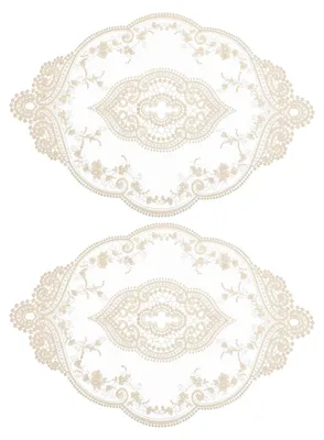 2er-Set ovale Spitzenplatzdeckchen 44x31 cm beige