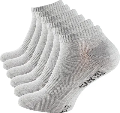 Produktbild von Stark Soul® Sneaker Socken 6 Paar, Damen und Herren, Mash, gekämmte Baumwolle, Gr: 35-38   Grau