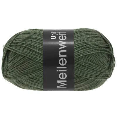 Produktbild von Lana Grossa MEILENWEIT 100 g UNI 4-fach Sockenwolle in Uni-Farben 420 m Farbe 1378 - Lodengrün