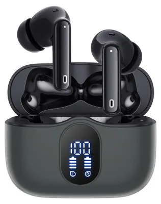Produktbild von Siltcon® SoundWave Pro 1 Bluetooth Kopfhörer Schwarz – In Ear Earbuds mit ANC ENC, Bluetooth 5.3, 40h Akku, LED Case & Mikrofon