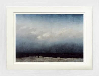 Zdjęcie produktu dla Caspar David Friedrich Obraz w ramie z delikatnym passe-partout | obrazy ścienne | w ramie obrazu - Mnich nad morzem, 1808-1810 (30 x 40 cm)
