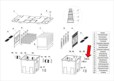 Produktbild von Ersatzteil 'Schlauch Tülle' PART 20 - Kammerfilters CBF-350