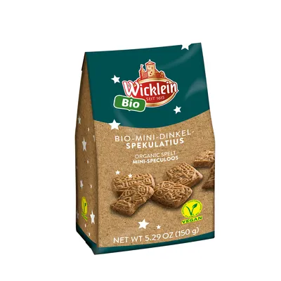 Zdjęcie produktu dla Wicklein Organic Mini Spelt Speculoos z wegańską jakością 150g
