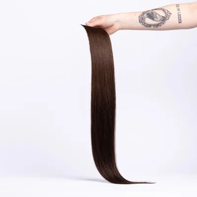 Produktbild von chaarmant Tape In Extensions Ultra Slim Echthaar 55 cm 50 g – Haarverlängerung #2 Dunkelbraun