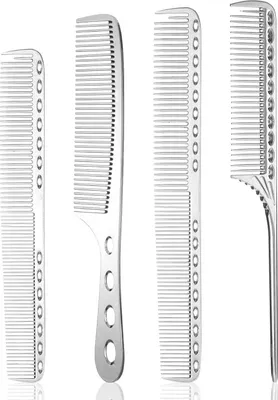 Produktbild von 4er Set Aluminium Friseurkämme Silber Metallkamm Haarpflege für Herren Frauen