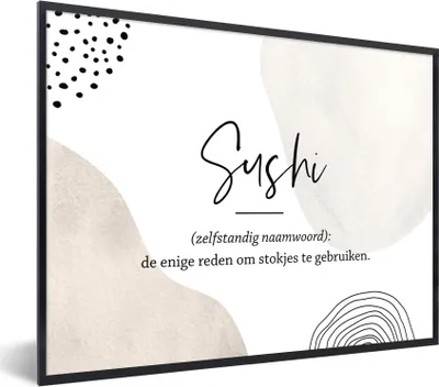 Produktbild von MuchoWow® Gerahmtes Poster Sprichwörter - Sushi - Sushi definition - Zitate - Wörterbuch 40x30 cm - Poster mit Schwarzem Bilderrahmen Wandposter Rahmen Foto Bilder - Kunstposter - Wanddekorationen