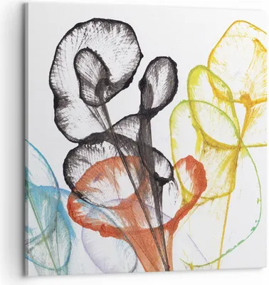 Produktbild von Bild auf Leinwand - Leinwandbild - Einteilig - Blumen Abstraktion Surrealismus - 60x60cm - Wand Bild - Wanddeko - Wandbilder - Leinwanddruck - Bilder - Wanddekoration - Leinwand bilder - AC60x60-4444