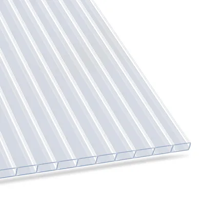 Produktbild von Floordirekt Doppelstegplatte aus Polycarbonat 60,5 x 121 cm, in 10mm Stärke, bis 85% Lichtdurchlässig, wetterfest, UV-beständig