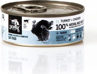 Imagen del producto de 3COTY Turquía con pollo: alimento húmedo para gatos, 80g
