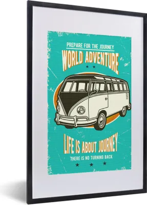 Produktbild von MuchoWow® MuchoWow® Gerahmtes Poster Oldtimer - Oldtimer - Auto 40x60 cm - Poster mit zchwarzem Bilderrahmen - Poster in Rahmen