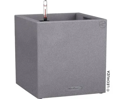 Obrázek produktu pro LECHUZA Canto Stone 40 low, Ozdobný truhlík, Volně stojící, Polypropylen (PP), Šedá, Kostka, Vnitřní/venkovní