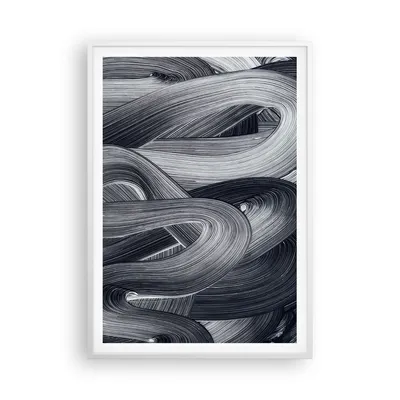 Produktbild von Gerahmtes Poster - Weißer Rahmen - Farbe Pinsel Schwarz - 70x100 cm - Wand Bild - Wanddeko - Wandbilder - Kunstposter - Wandposter - Bilderrahmen - Bilder - Kunstdruck - P2WPA70x100-5024