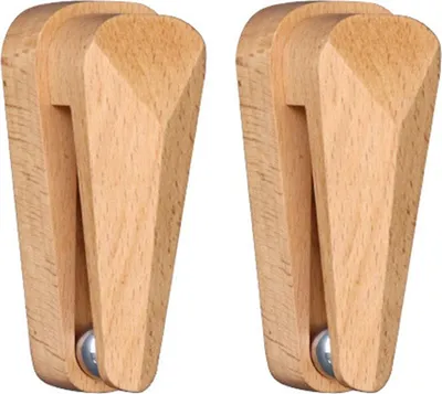 Image de Porte-serviettes auto-adhésif en bois de hêtre avec bille en acier au carbone multifonctionnel sans perçage Porte-serviettes mural pour armoires, cuisine et chambre à coucher