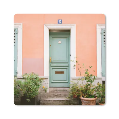 Produktbild von MuchoWow® Mauspad Mousepad Paris - Tür - Pastell - Architektur 20x20 cm - Mousepads - Maus Mat - Pad - Mausunterlage - Desk Mat - Bureauartikeln