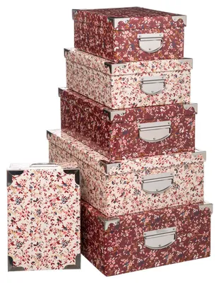 Produktbild von 4er Set, Aufbewahrungsboxen, rosa, Karton, verschiedene Größen