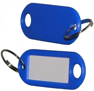 Produktbild von 100 Schlüsselanhänger / Schlüsselschilder  blau mit Ring