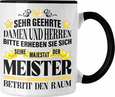 Produktbild von Trendation - Meisterprüfung Bestanden Geschenke Meister Prüfung Tassen Männer Metallbauer Schreiner Dachdecker Maler Elektrotechnik Elektronik (Schwarz)