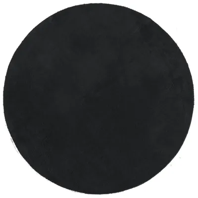 Image de Tapis HUARTE à poils courts doux et lavable noir Ø 160 cm