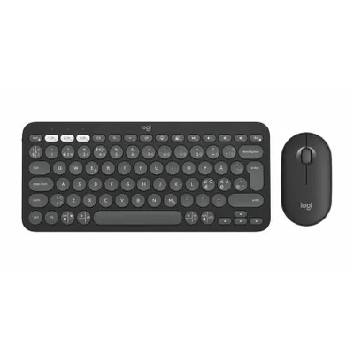 Produktbild von Logitech 920-012257, Kabellos, RF Wireless + Bluetooth, Scherenschalter, QWERTY, Graphit, Maus enthalten