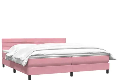 Obrázok produktu pre Posteľný rám boxsping s matracom ružový 180x210 cm zamat