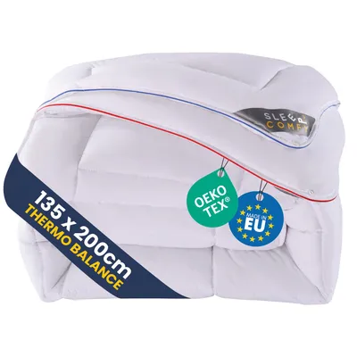 Produktbild von Sleep Comfy 4 Jahreszeiten Bettdecke 135x200 cm – Thermo Balance Duo Decke – Sommer & Winter kombinierbar – Atmungsaktiv & Allergikerfreundlich