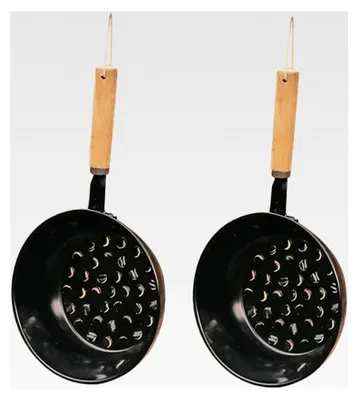 Produktbild von 2 Stück Holzkohlebrenner Tragbarer Camping-Grilltopf mit Holzgriff für Outdoor-Camping und Grillen