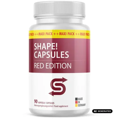 Produktbild von Shape Capsules - Red Edition Kapseln | Ideal begleitend für dein Ziel | in der großen Maxi-Dose | Inhalt 90 Kapseln, KI-generiertes Bild