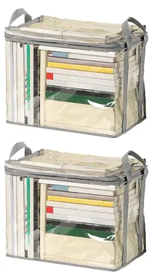 Productafbeelding van Solidchoice - Set van 2 Transparante Opbergzakken Vouwbaar 32x24x25cm