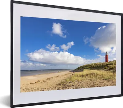 Produktbild von MuchoWow® MuchoWow® Gerahmtes Poster Strand - Natur - Leuchtturm 60x40 cm - Poster mit zchwarzem Bilderrahmen - Schlafzimmer - Plakat in Rahmen - Drucken