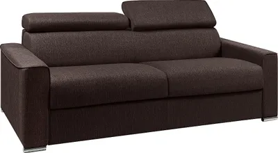 Produktbild von Schlafsofa 4-Sitzer - Liegefläche: 160 cm - Matratzenhöhe: 22 cm mit Memory Schaum - Stoff - Braun - VIZIR