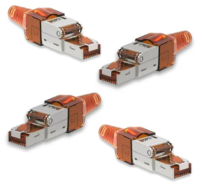 Produktbild von 4x Netzwerkstecker CAT 7 Werkzeuglos RJ45 Netzwerk Metall Stecker Verlegekabel