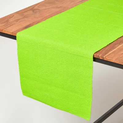 Produktbild von HOMESCAPES Tischläufer aus 100% Baumwolle, limette