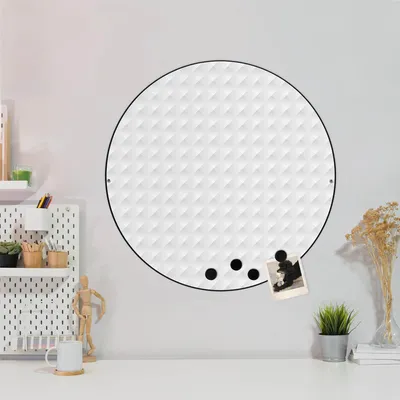 Produktbild von Design Stahlmagnettafel Schwarz Rund 47cm In Out