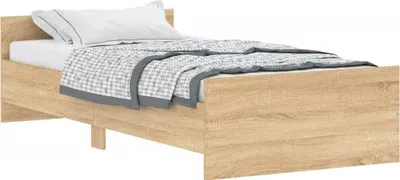 Image de vidaXL Cadre de lit sans matelas Chêne Sonoma 90x190 cm Bois composite