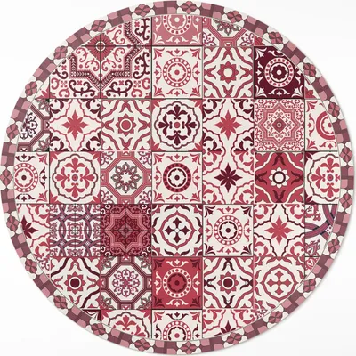 Produktbild von Mosaik gemusterte Fliesen– Vinylteppich – Indoor Teppich – Flur – Pflegeleicht – Runder Teppich – PVC Teppich – Outdoor Teppich – Pflegeleicht – fi 60cm