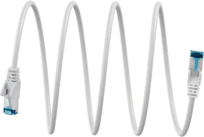Productafbeelding van Goobay 79400 Ultraflexibele CAT 6A netwerkkabel, S/FTP (PiMF), wit, 10 meter - koperen geleiders (CU), halogeenvrije TPE kabelmantel (LSZH)