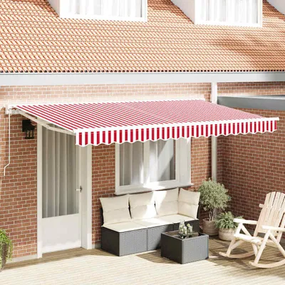 Produktbild von vidaXL Markisenersatzstoff Rot und Weiß 4 x 2 m Polyester