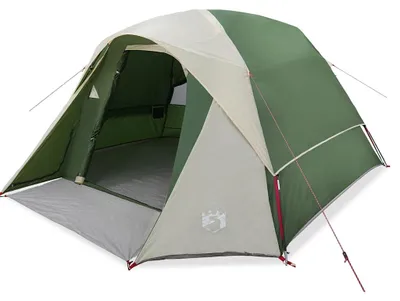Image de vidaXL Tente de camping 4 personnes Vert Étanche
