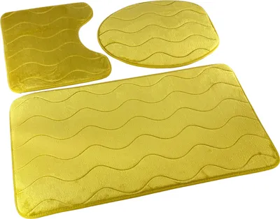 Produktbild von Badezimmer Teppiche Sumba Olive 23 - Dreiteilig 3 Stück: Teppich 45x75+ Unterlage 45x35+ Auflage 44x38