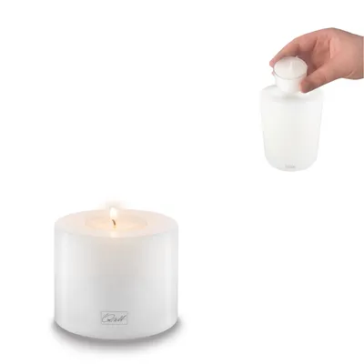 Produktbild von Qult Farluce Trend - Durchm. 8cm   Teelichthalter in Kerzenform  Dauerkerze  Kunststoffkerze in Kerzenoptik  Teelichtkerze mit Teelichteinsatz  inkl, Teelicht