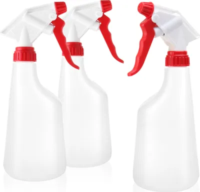 Produktbild von com-four® 3x Sprühflasche - Wasser-Pumpsprüher mit 28/400 Gewinde für Haushalt, Garten, Werkstatt, Auto - Zerstäuberflasche mit Verstellbarer Düse - 600 ml