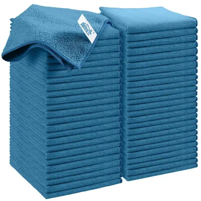 Productafbeelding van Microvezeldoeken, 50 stuks, herbruikbaar, pluisvrij, absorberend, blauw, 30 x 30 cm