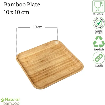 Image de Assiette en bambou Wilmax 10 x 10 cm, couleur naturelle WL-771017/A