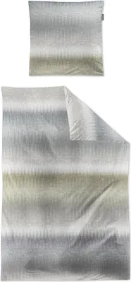 Produktbild von Irisette Mako-Satin Bettwäsche-Garnitur Wave 8564  Farbe petrol  135x200+80x80cm